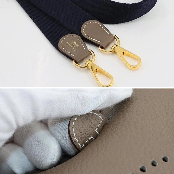 HERMES Everlyne Amazon TPM Shoulder Bag Taurillon Clemence Etoupe U 90279982 - Picture 11 of 12